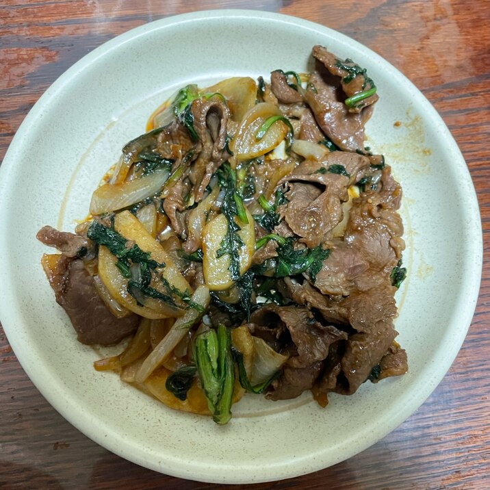 ラム肉の野菜炒め、つけてみそかけてみそ味